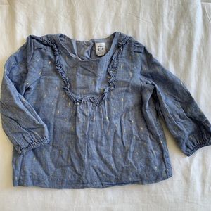 Gap kids chambray ruffle top size 3T